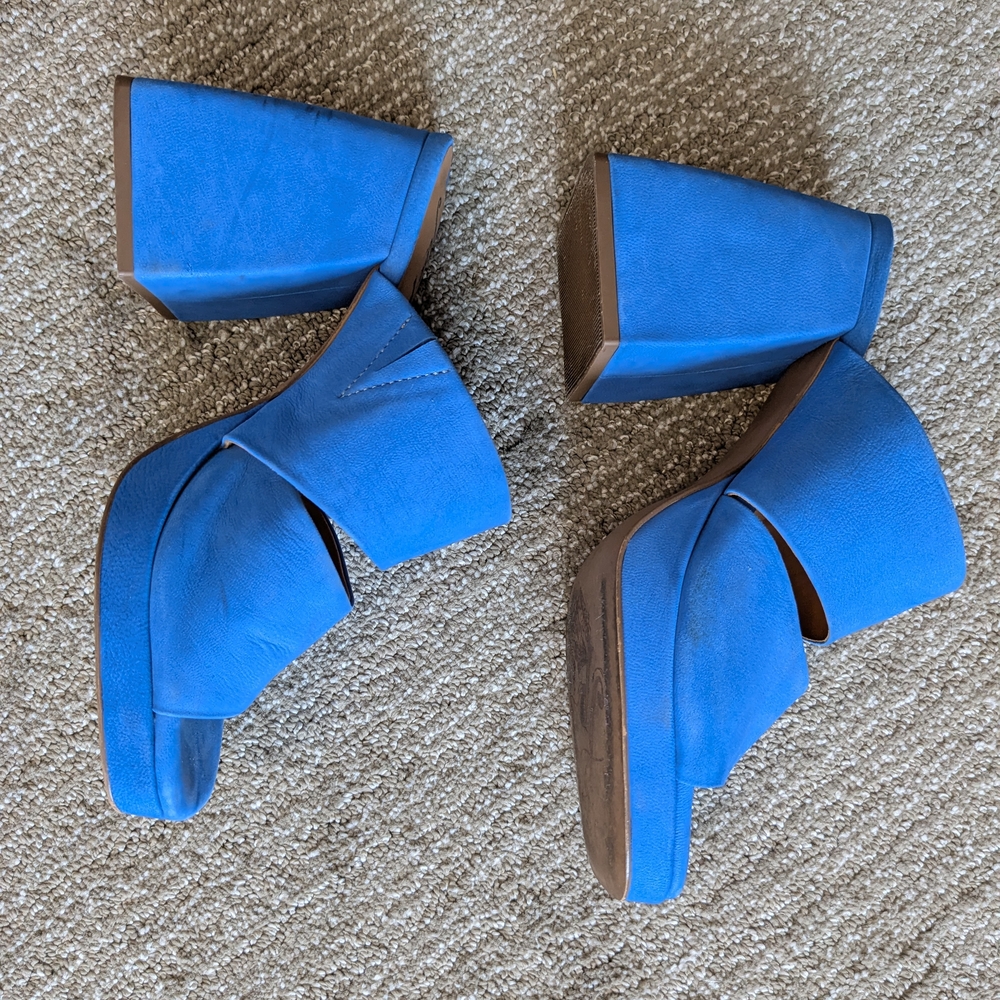 Blue Women's Block Heel Sandals